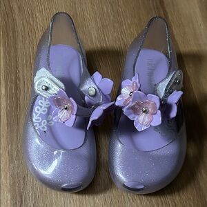 Mini Melissa Lavender Sparkle Kids Dress Shoes